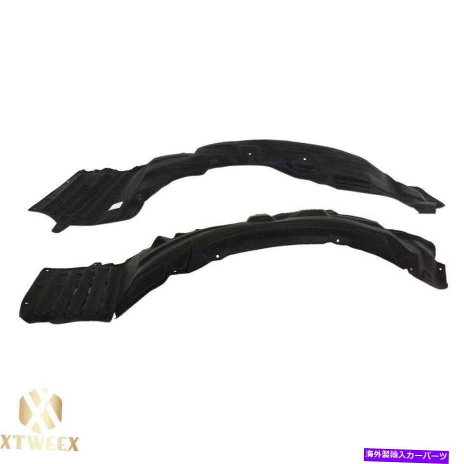 Fender Liner Splash 8月11日三菱ランサーのために左+右サイドフェンダーライナースプラッシュシールドペアセット Left+Right Side Fender Liner Splash Shield Pair Set For 08-11 Mitsubishi Lancer