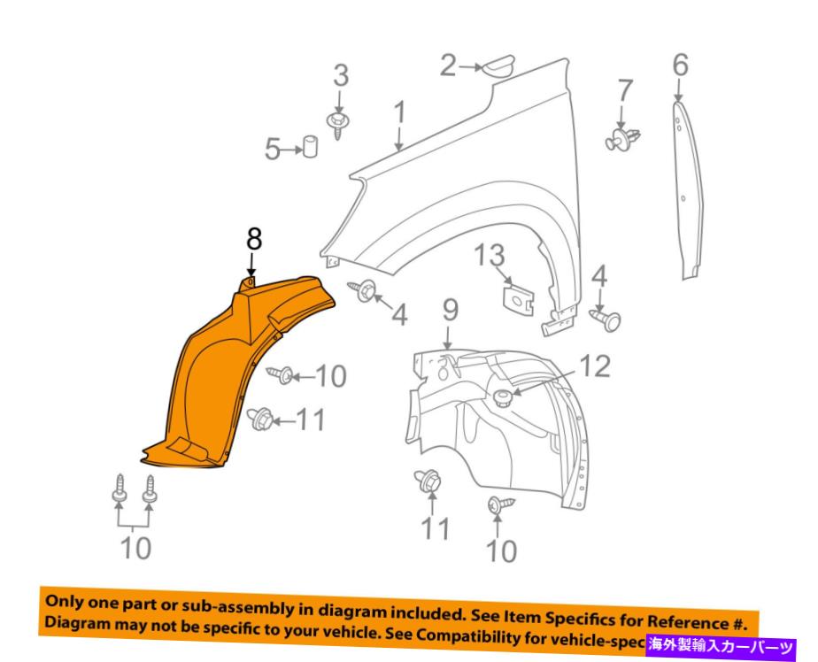 Fender Liner Splash GM OEM-եȥե饤ʡʡץå奷ɥɱ25965596 Saturn GM OEM-Front Fender Liner Inner Splash Shield Guard Right 25965596