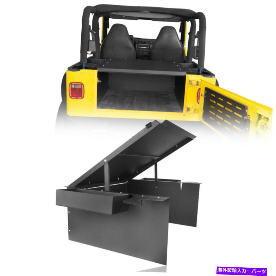 Cover Rear Trunk ジープラングラー97から06 TJ用インナーブラックスチールリアトランク収納カバーガー..