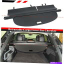 Cover Rear Trunk 14-18ジープチェロキー黒リトラクタブルトランク荷物のシェードシールドカーゴカバーに For 14-18 Jeep Cher...