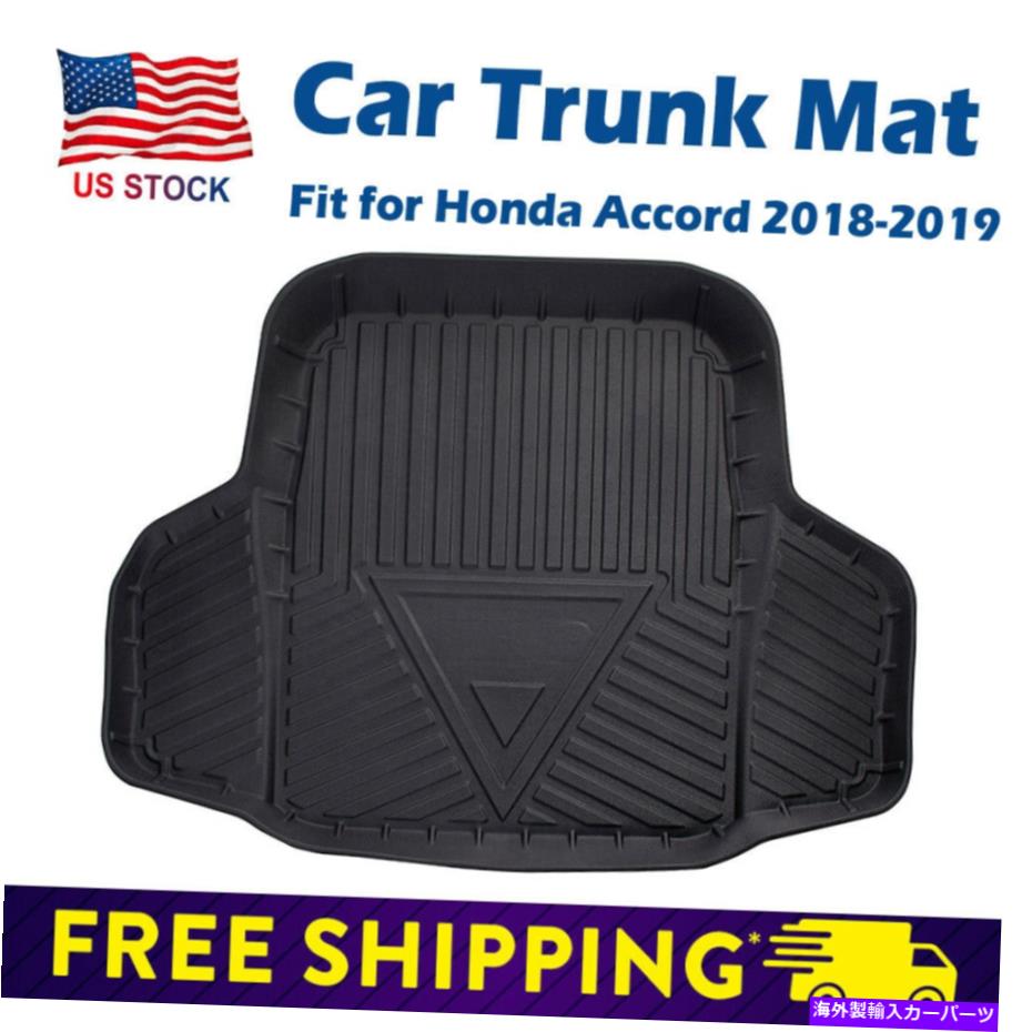 Cover Rear Trunk ブラックラバーリアトランクカーゴトレイのフロアマットカバーフィットホンダアコード2018-2019 Black Rubber Rear Trunk Cargo Tray Floor Mat Cover Fit Honda Accord 2018-2019