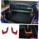 Cover Rear Trunk ダッジチャージャー用2011-2020レッドカーボンファイバーリアトランクリフトカバーフレームトリム2P For Dodge ...
