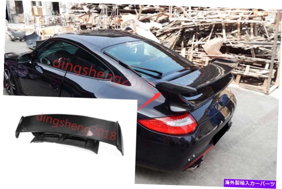 Cover Rear Trunk ݥ륷977ѥܥեСꥢ롼եݥ顼ȥ󥯥ݥ顼ơС Carbon Fiber Rear Roof Spoiler Trunk Tail Spoiler Decor Cover For Porsche 977