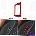 Cover Rear Trunk レッドカーボンファイバーリアトランクスイッチフレームトリムカバーフィット用アウディQ7 2016年から2019年 Red Ca...