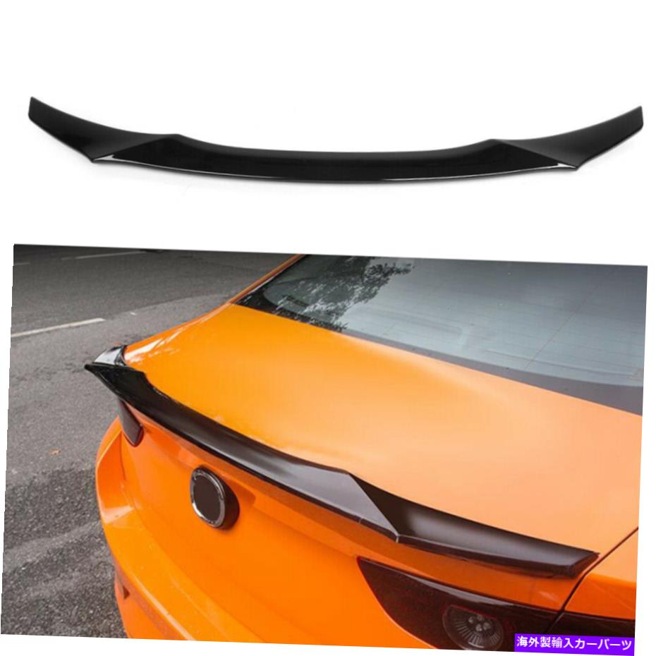 Cover Rear Trunk リアトランクスポイラーウイングカバートリムグロッシーブラックABSフィットマツダ3アクセラ2019年から2020年 Rear Trunk Wing Spoiler Cover Trim Glossy Black ABS Fit Mazda 3 Axela 2019-2020