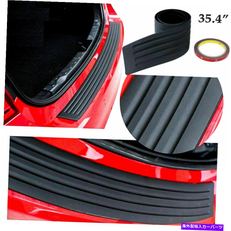 Cover Rear Trunk 1PC 35.4" リアバンパーガードトランクエッジブラックラバープロテクターストリップトリムカバー 1PC 35.4" Rear Bumper Guard Trunk Edge Black Rubber Protector Strip Trim Cover