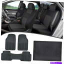 Cover Rear Trunk ユニバーサルカーシートカバー+ラバーフロアマット+リアトランクライナー-Charcoal /ブラック Universal Ca...