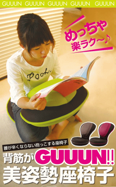 背筋がGUUUN　美姿勢座椅子 大人用 腰が辛い、背中がはる人 背筋がGUUUN(グーン)美姿勢座椅子 背筋がGUUUN!!美姿勢座椅子 背筋がGUUUN美姿勢座椅子（株）ドリーム社製の直仕入れ正規代理店です。送料無料 おしゃれ 座イス エクササイズ 【★】