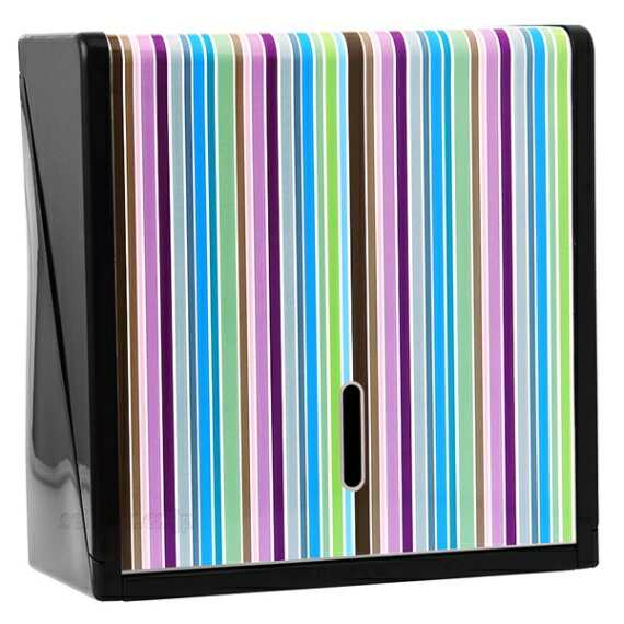 デザインペーパータオルホルダーL （ストライプ・カラフル）（レギュラーサイズ用） 【受注生産】代引き不可