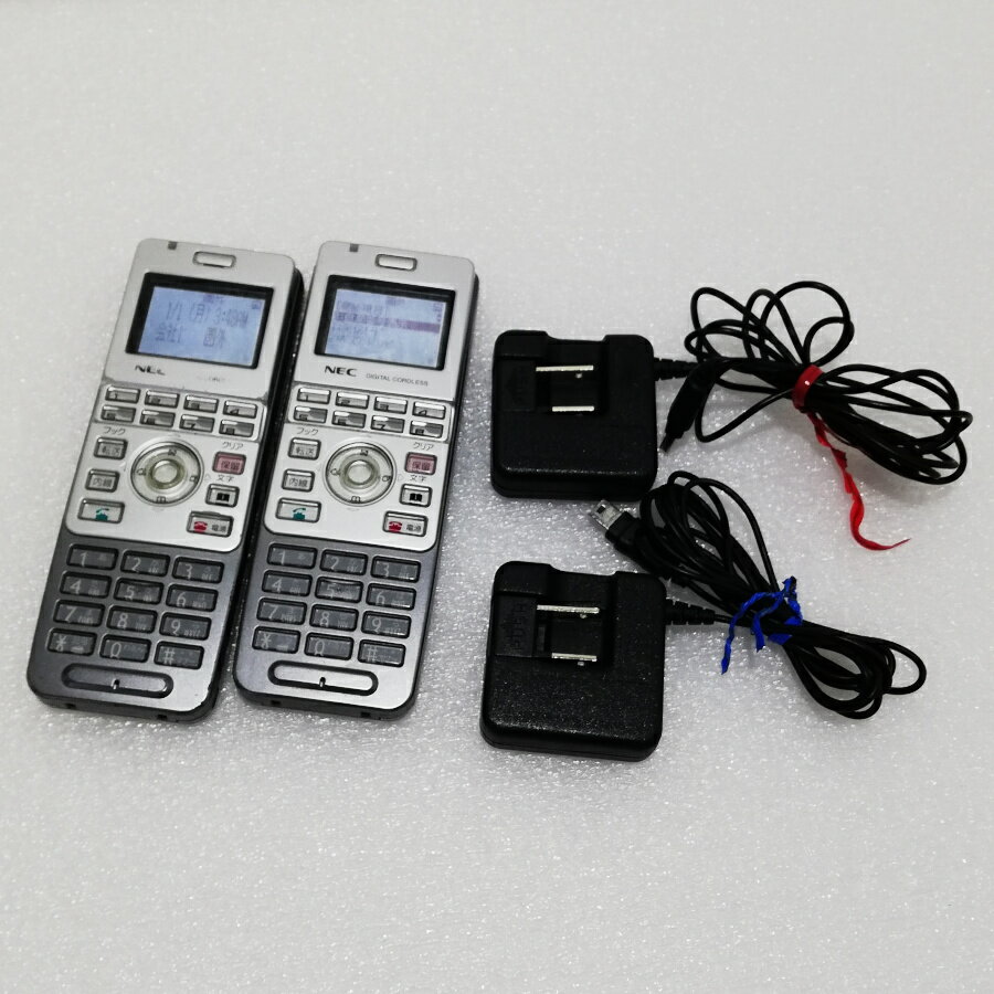 【中古品】NEC ビジネスフォン DIGITAL CORDLESS IP3D-8PS 2個セット【ビジネスホン 業務用 オフィス用 電話機 本体 子機】 起動 充電 簡易動作確認済 現状品