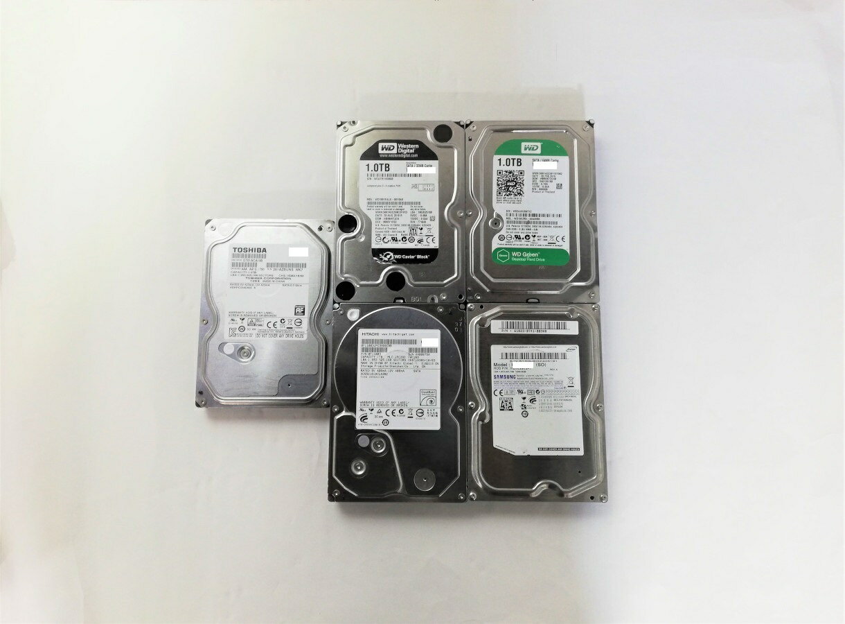 楽天星輝商事　楽天市場店【中古動作品】3.5インチ SATA デスクトップPC用HDD メーカー混在 Seagate WD TOSHIBA HITACHI 1TB HDD 1点☆Crystal Disk Infoにて健康状態「正常」と確認済、フォーマット済☆