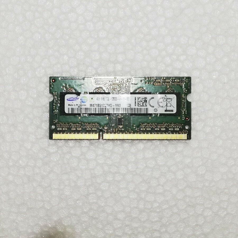 【中古】SAMSUNG ノートパソコン用メモリー PC3L-12800S DDR3L-1600 4GB 204pin 動作品 互換増設メモリ