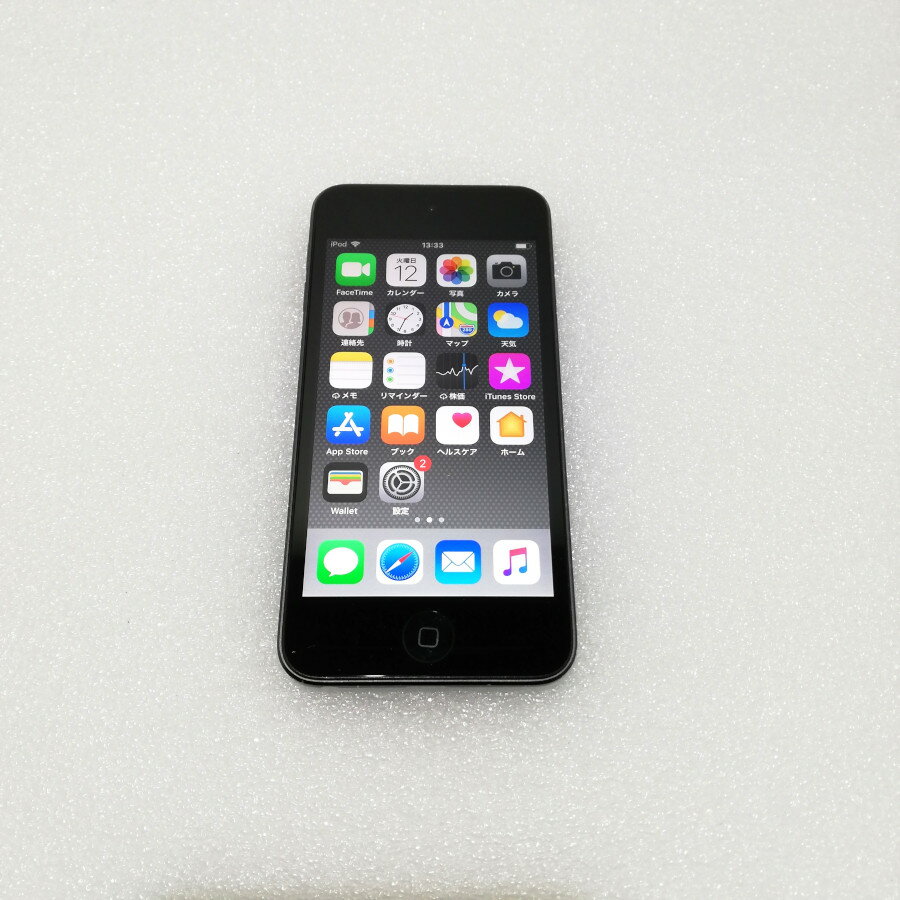 【中古】APPLE iPod touch 第6世代 4インチ 1136 x 640 A8チップ 32GB Wi-Fi版 A1574 MKJ02J/A スペースグレイ USB電源アダプタ USBケーブル付属 元箱なし