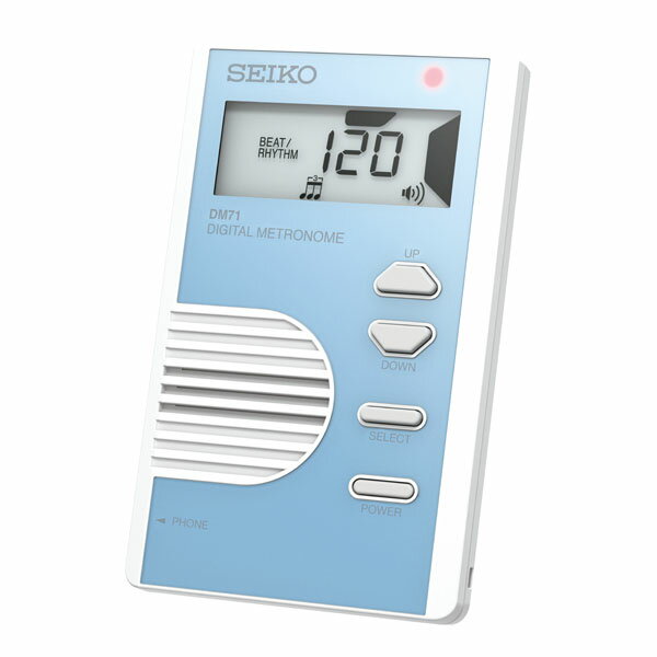 メトロノーム 【30%Off】　SEIKO　セイコー　クォーツメトロノーム　カードタイプ　DM71L　ハイコントラスト液晶　アクアブルー メトロノーム 沖縄・離島へは到着まで10日前後(リチウム電池入りで航空便不可)