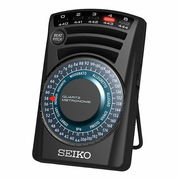 【40%Off】 メトロノーム　SEIKO　セイコー　クォーツメトロノーム　SQ60B　ダイヤル式　機械式の音を再現　ブラック メトロノーム