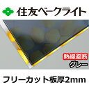 住友 ポリカーボネート板 2mm 熱線遮断グレー フリーカット 切り売り 6,500円/1平米 UVカット 紫外線 両面耐候 カーポートなどに