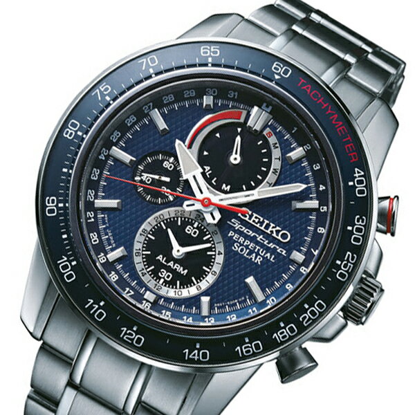 【逆輸入SEIKO】セイコー SEIKO クオーツ ソーラー クロノ メンズ 腕時計 SSC355P1 ネイビー