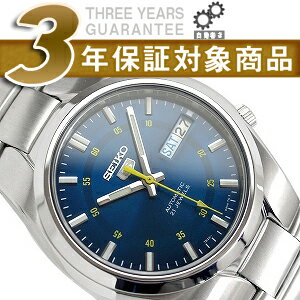 【逆輸入SEIKO5】セイコー5 メンズ自動巻き腕時計 ネイビーダイアル シルバーステンレスベルト SNK615K1