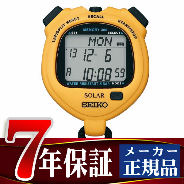 【SEIKO STOP WATCH】ソーラー ストップウォッチ イエロー SVAJ003 【正規品】