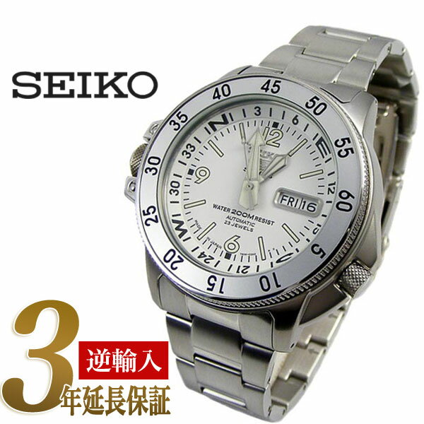 【日本製逆輸入SEIKO 5 SPORTS】セイコーファイブスポーツ ダイバーズ自動巻き腕時計 ホワ ...