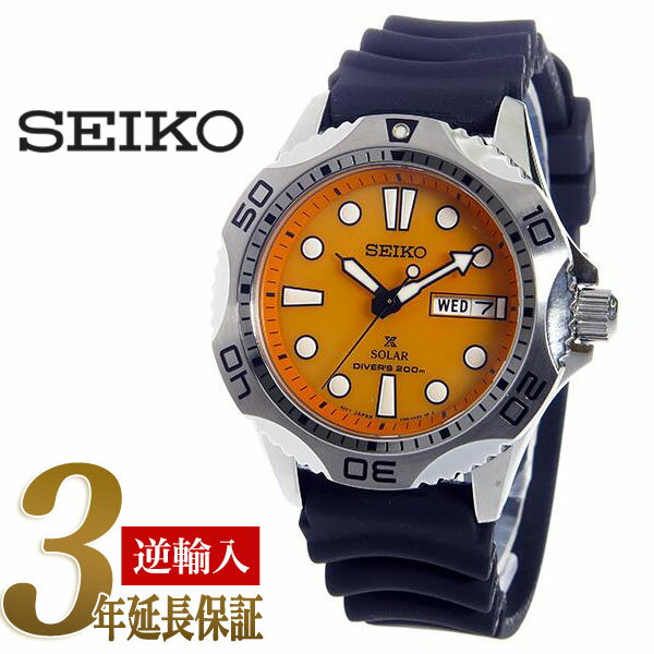 【逆輸入SEIKO】セイコー メンズ腕時計 ダイバーズ ソーラー オレンジダイアル ウレタンベルト SNE109P1