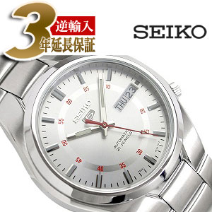 【逆輸入SEIKO5】セイコー5 メンズ自動巻き腕時計 シルバーダイアル シルバーステンレスベルト SNK613K1