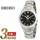 【逆輸入SEIKO5】セイコー5 メンズ自動巻き腕時計 ブラックダイアル ステンレスベルト SNK6 ...