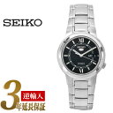 【逆輸入SEIKO5】セイコー5 メンズ自動巻き腕時計 ブラックダイアル シルバーステンレスベルト  ...