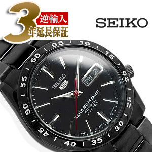 【日本製逆輸入SEIKO 5】セイコー5 自動巻き メンズ腕時計 ブラック ガンメタルコンビベルト SNKE03J1