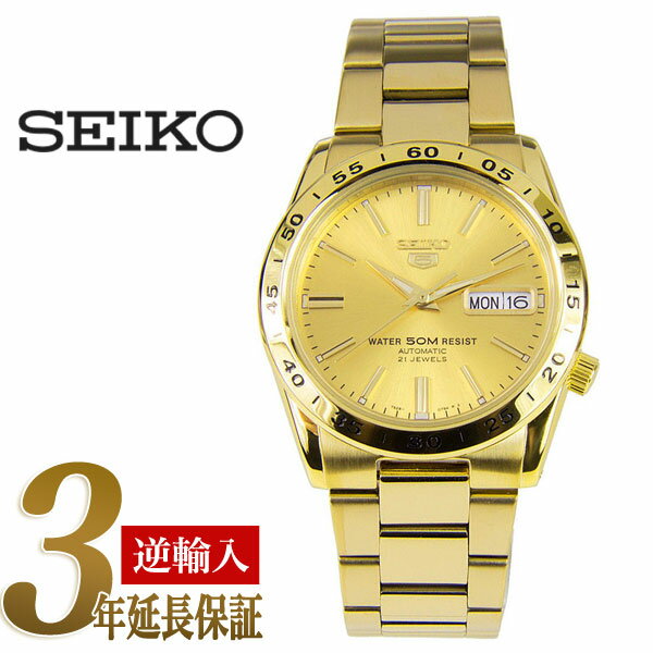 【逆輸入SEIKO5】セイコー5 セイコーファイブ 自動巻き メンズ腕時計 ゴールドダイアル SNKE06K1