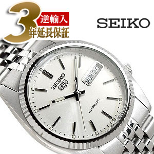 【逆輸入SEIKO 5】セイコー5 メンズ 自動巻き腕時計 シルバーダイアル ステンレスベルト SNXJ89K