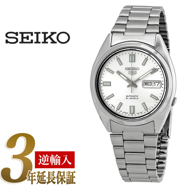 【10 OFFクーポン 5/18 0:00～5/21 9:59】【日本製逆輸入SEIKO5】セイコー5 デイデイトカレンダー搭載自動巻き腕時計 シルバーダイアル シルバーステンレスベルト SNXS73J1