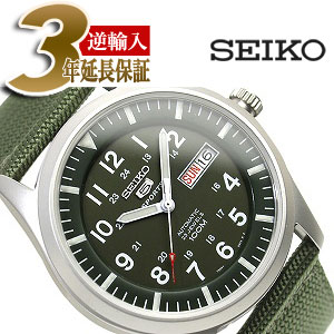 【逆輸入SEIKO5】セイコー5 メンズ自動巻き腕時計 マットシルバーケース グリーンダイアル グリーンメッシュベルト SNZG09K1
