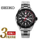 【日本製逆輸入SEIKO 5 SPORTS】セイコー5 手巻き＆自動巻き式 メンズ腕時計 ブラックダイアル シルバーステンレスベルト SRP155J1