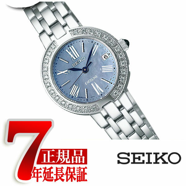 【10%OFFクーポン 5/18 0:00～5/21 9:59】【正規品】セイコー ドルチェ&エクセリーヌ SEIKO DOLCE&EXCELINE レディース腕時計 ソーラー電波時計 ブルーシェル ダイアモンド SWCW007