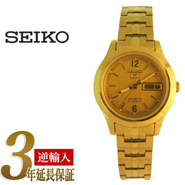 【逆輸入SEIKO5】セイコー 5 自動巻 手巻式 レディース 腕時計 オールゴールド マットダイアル SYME02K1