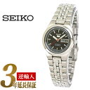 【日本製逆輸入SEIKO5】セイコー5 レディース自動巻き腕時計 ブラックダイアル ステンレスベルト ...