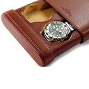 Georgio Fellini ジョルジオフェリーニ 腕時計ケース 手帳型 スライド式 本革 レザー 2本収納 ブラウン 時計ケース 携帯ケース C405