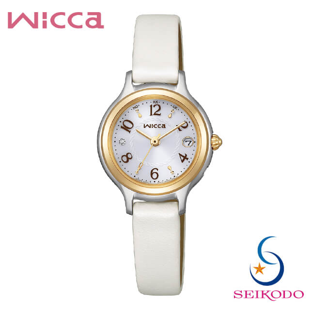 CITIZEN シチズン Wicca ウィッカ KS1-937-11 電波時計 ソーラーテック 腕時計 レディース 革ベルト 誕生日 女性 ギフト プレゼント 国内正規品