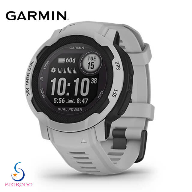 ガーミン GARMIN Instinct 2 Dual Power Mist Gray インスティンクト2 デュアルパワー 010-02627-41 スマートウォッチ ソーラー GPS搭載 メンズ レディース おしゃれ ランニング マラソン 登山 釣り 海 ゴルフ 心拍計