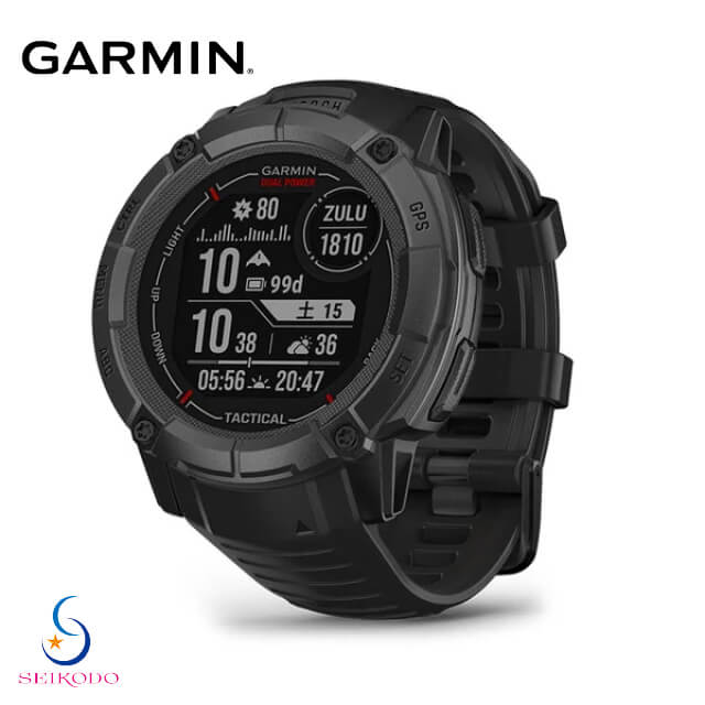 ガーミン GARMIN Instinct 2X Dual Power Tactical Edition Black インスティンクト2 デュアルパワー タクティカルエディション 010-02805-72 GPS スマートウォッチ ソーラー充電 ミリタリー機能 ステルスモード ナイトビジョン