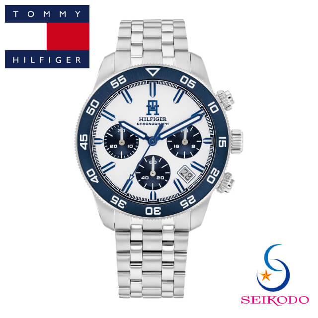【正規品】TOMMY HILFIGER トミー・ヒルフィガー TH85 1792157 腕時計 クオーツ メタルブレス ホワイト文字盤 メンズ 腕時計 プレゼント