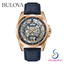 BULOVA ブローバ Classic クラシック 97A161 メンズ 機械式 カーフレザー スケルトン 腕時計 シンプル プレゼント 贈り物 ギフト(2)