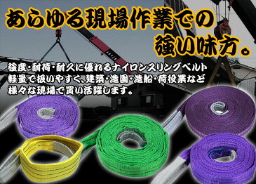 【ポイント10倍】スリングベルト 3m 幅50mm 使用荷重1600kg 吊りベルト ベルトスリング ナイロンスリング ナイロンスリングベルト 繊維ベルト 荷吊りベルト 吊上げ ロープ 牽引 クレーンロープ クレーンベルト 運搬 送料無料 HRS0160P030