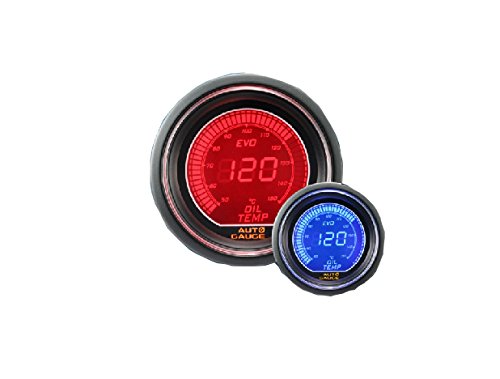 【ポイント10倍】オートゲージ 油温計 52Φ デジタルLCDディスプレイ ブルー/レッド ［メーター led autogauge 52mm ドレスアップ 車 改造］ 送料無料 512OT