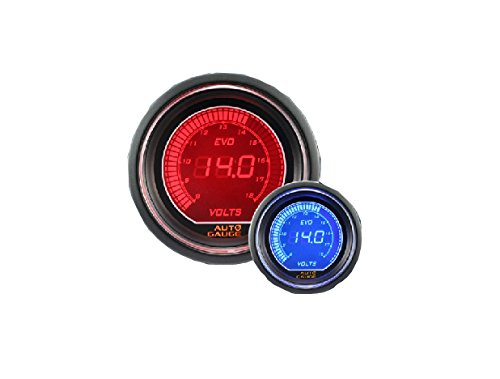 オートゲージ 電圧計 52Φ デジタルLCDディスプレイ ブルー/レッド ［メーター led autogauge 52mm ドレスアップ 車 改造］ 送料無料 512VO