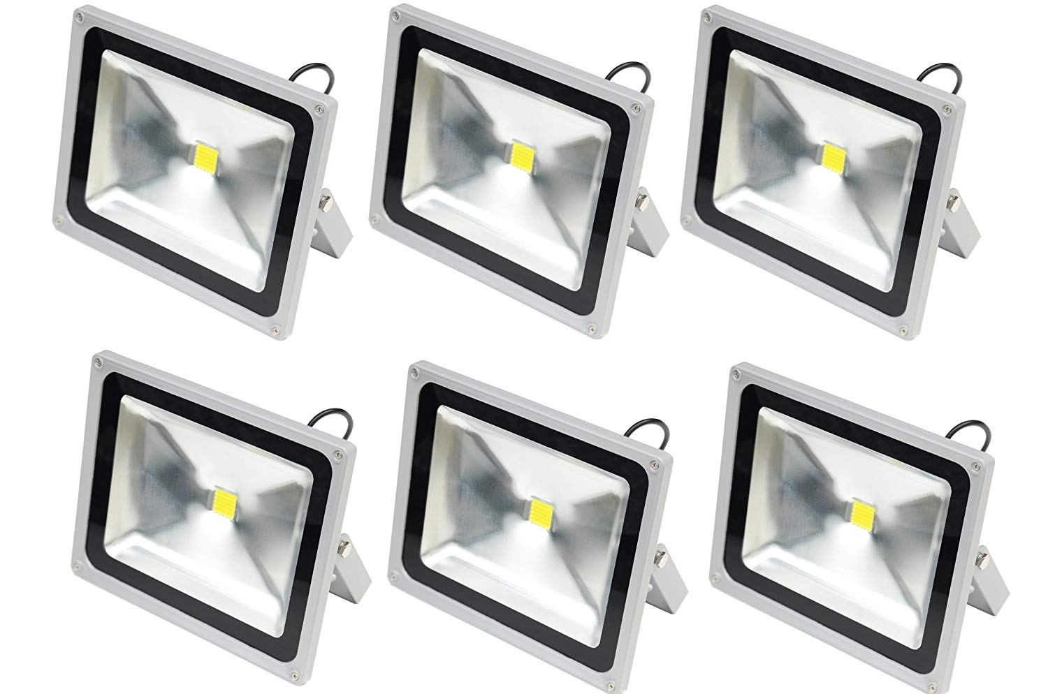 【6個セット】LED 投光器 50W 500W相当 LED投光器 昼光色 6000K 広角120度 防水加工 3mコード付き 【le..