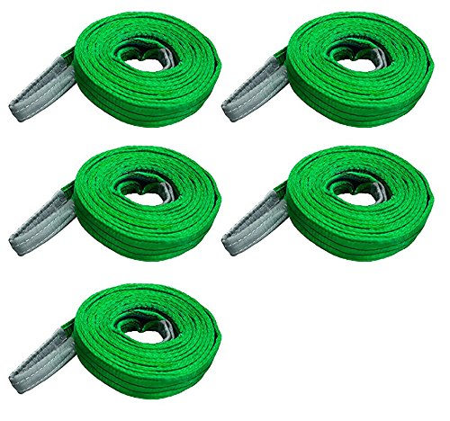 スリングベルト 5本セット 5m 幅50mm 使用荷重2000kg 吊りベルト ベルトスリング ナイ ...