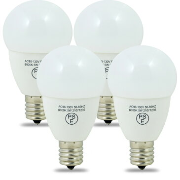 LED電球 E17 20W形 5W 400lm 6000K 小型電球 昼光色 4個セット LEDライト e17 LED 電球 照明 照明器具 led電球 ledランプ ledライト 明るい 節電 送料無料 LEDLB5AHSET4