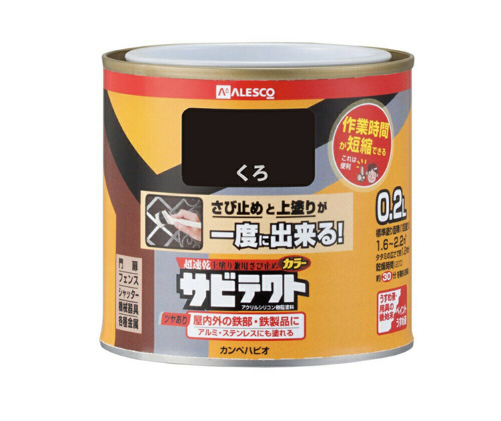 【最大10％OFFクーポンあり】サビテクト　サビ止め 　上塗り兼用　超速乾　つやあり　ハピオフレンズ　..